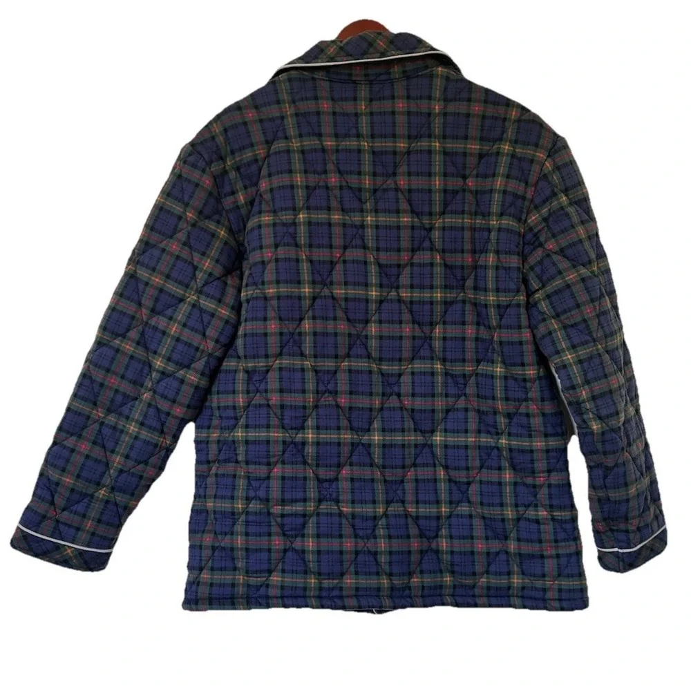 Quilted Plaid Women's Jacket Sz XL CottageCore 100% Cotton Country